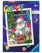 Комплект за рисуване по номера Ravensburger CreArt - Работилницата на Дядо Коледа -1